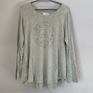 MyStyle Women’s Grey Sacred Geometry Long Sleeve Top Size XL
